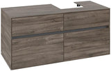Villeroy & Boch Waschtischunterschrank Collaro 1200 mm Stone Oak – 4 Auszüge, Becken rechts