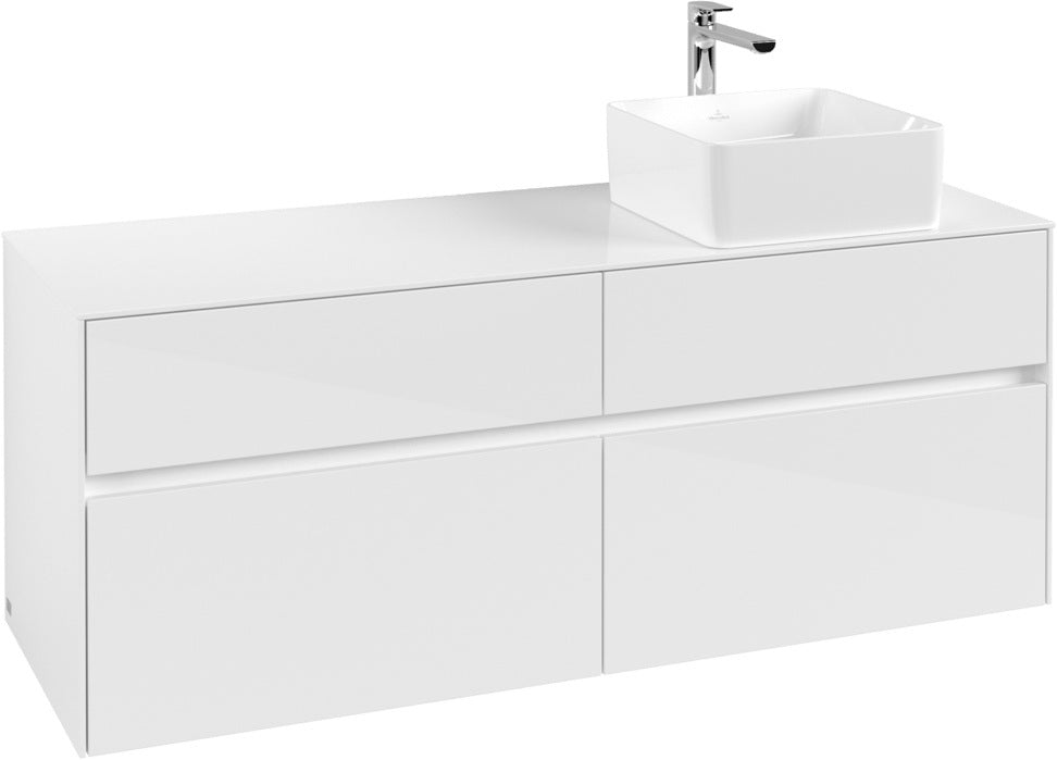 Villeroy & Boch Waschtischunterschrank Collaro C047 1400 mm Glossy White mit 4 Auszügen