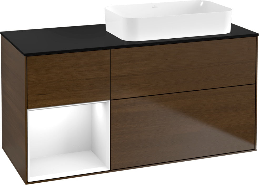 Villeroy & Boch Finion Waschtischunterschrank 120 cm Glossy White Lacquer mit Beleuchtung