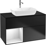 Villeroy & Boch Finion Waschbeckenunterschrank Glossy White mit Beleuchtung, 1000 mm