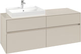 Villeroy & Boch Waschbeckenunterschrank Collaro C085 B0 1400 mm Cashmere Grey mit Beleuchtung