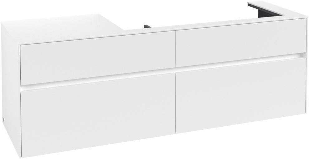 Villeroy & Boch Waschtischunterschrank Collaro C03000 1600 mm White Matt – 4 Auszüge, Becken rechts