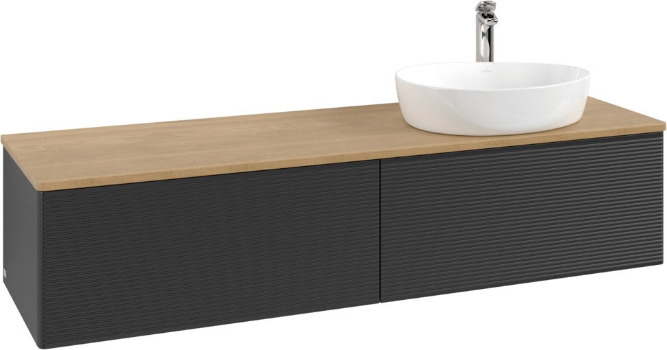 Villeroy & Boch Waschtischunterschrank Antao 1600 mm Anthrazit Matt Lack – 2 Auszüge, Push-to-Open