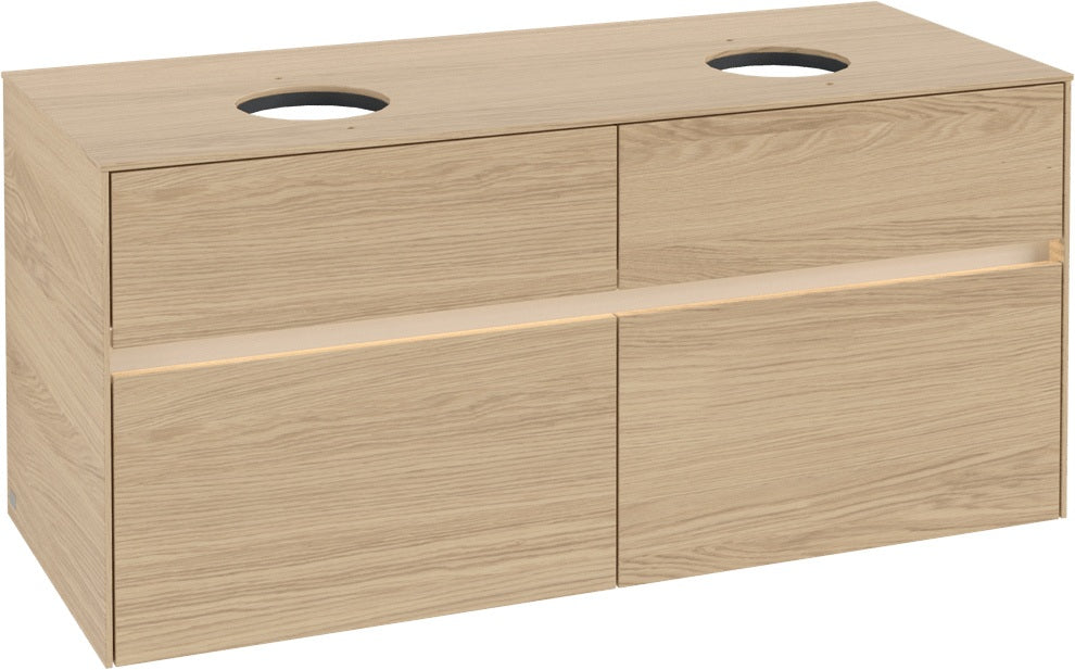 Villeroy & Boch Waschtischunterschrank Collaro C044 B0 Nordic Oak 1200 mm mit Beleuchtung und SoftClosing