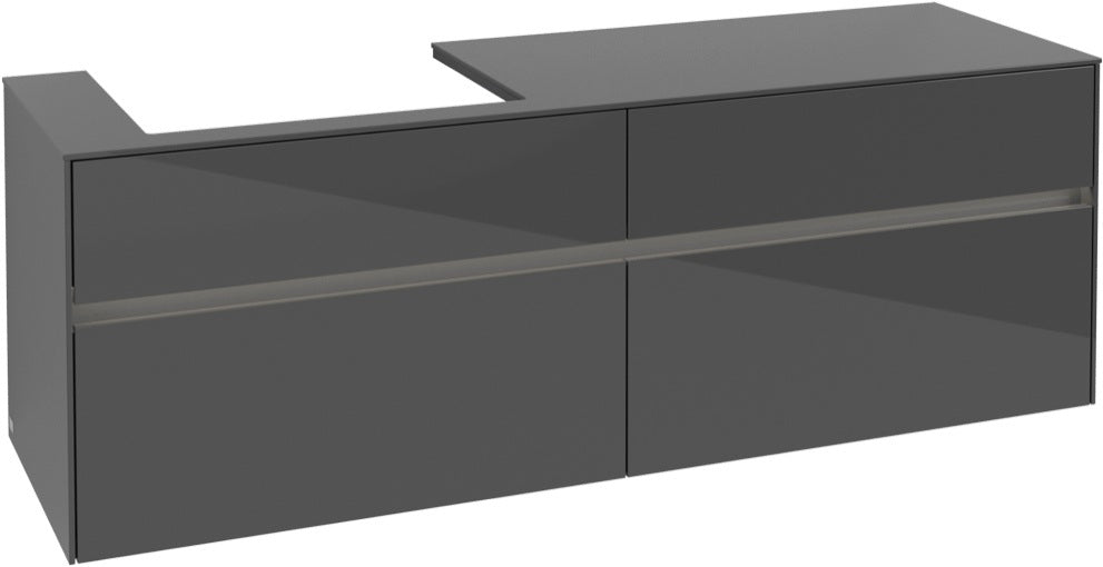 Villeroy & Boch Waschtischunterschrank Collaro C022 B0 1600 mm Glossy Grey mit LED-Beleuchtung