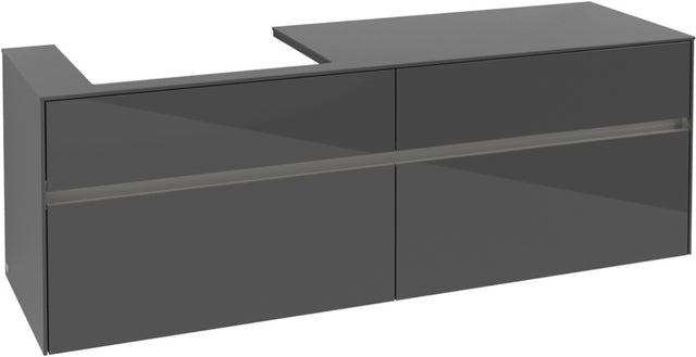Villeroy & Boch Waschtischunterschrank Collaro C022 B0 1600 mm Glossy Grey mit LED-Beleuchtung