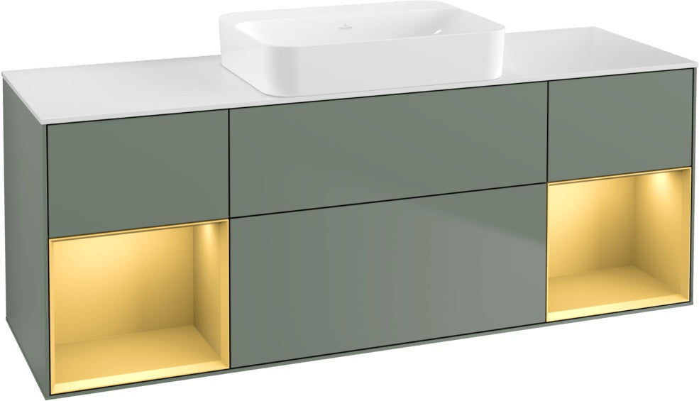 Villeroy & Boch Finion Waschtischunterschrank 1600 mm Glossy White Lacquer mit Beleuchtung