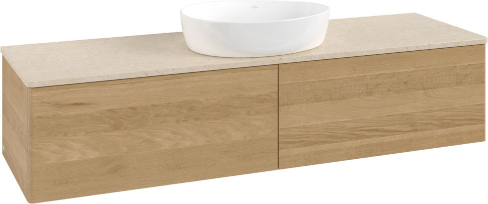 Villeroy & Boch Antao Waschbeckenunterschrank Warm Walnut 1600 mm mit LED-Beleuchtung