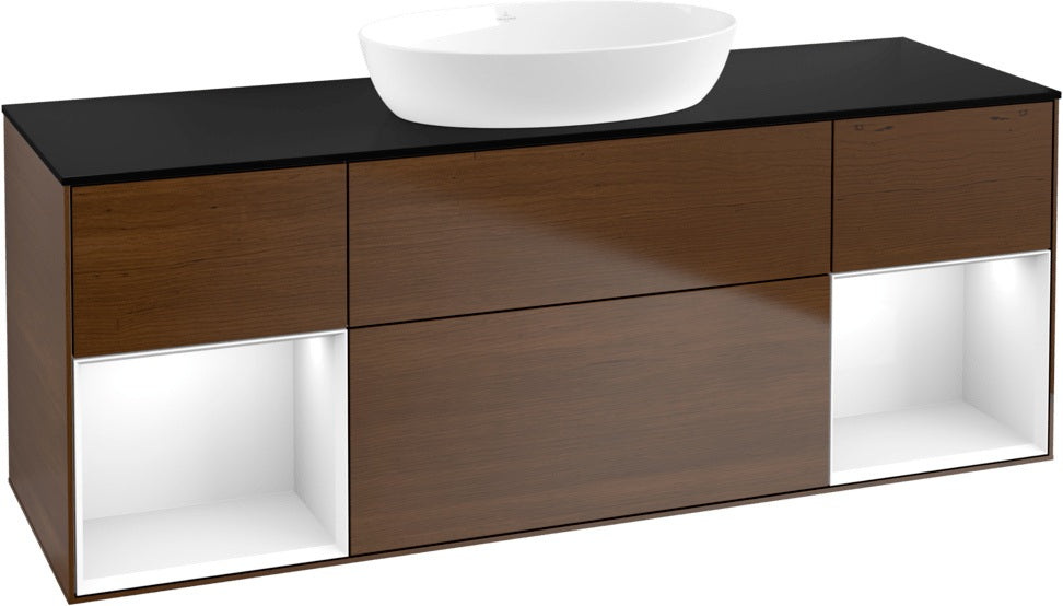 Villeroy & Boch Finion Waschtischunterschrank 1600 mm Glossy White Lacquer mit Beleuchtung