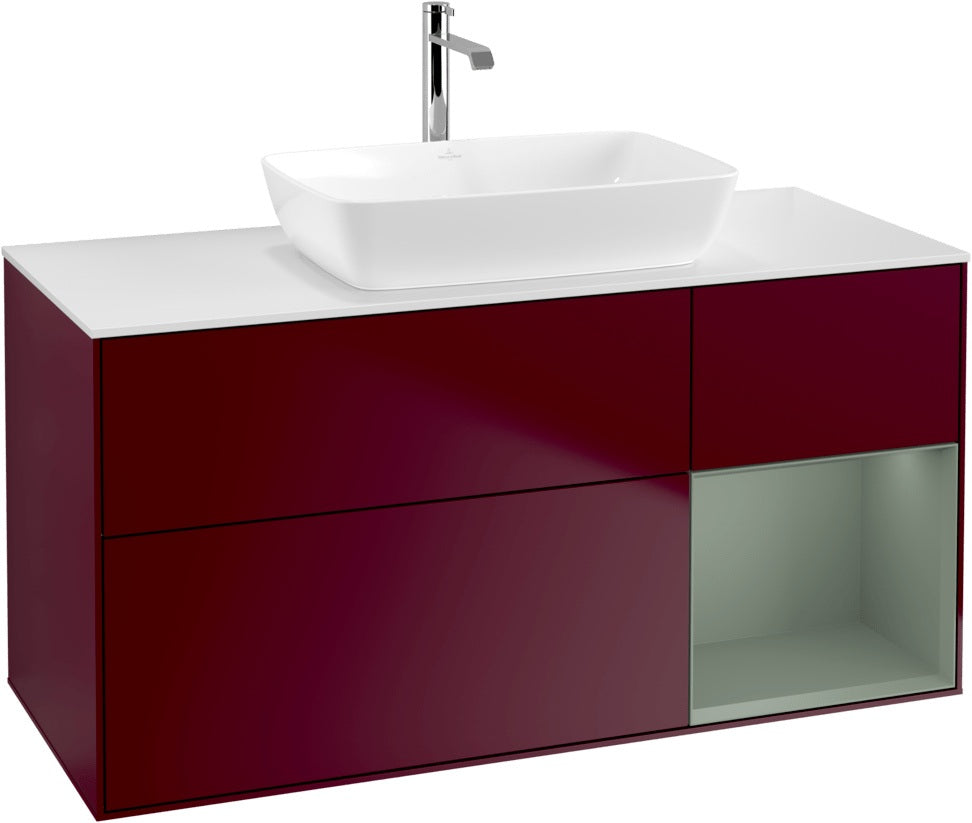 Villeroy & Boch Waschtischunterschrank Finion G831G 1200 mm Glossy White Lacquer mit Beleuchtung