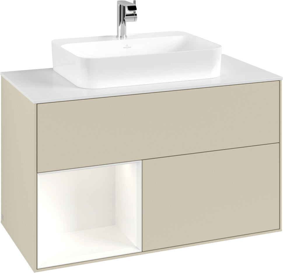 Villeroy & Boch Finion Waschtischunterschrank 1000 mm White Matt Lacquer mit LED-Beleuchtung