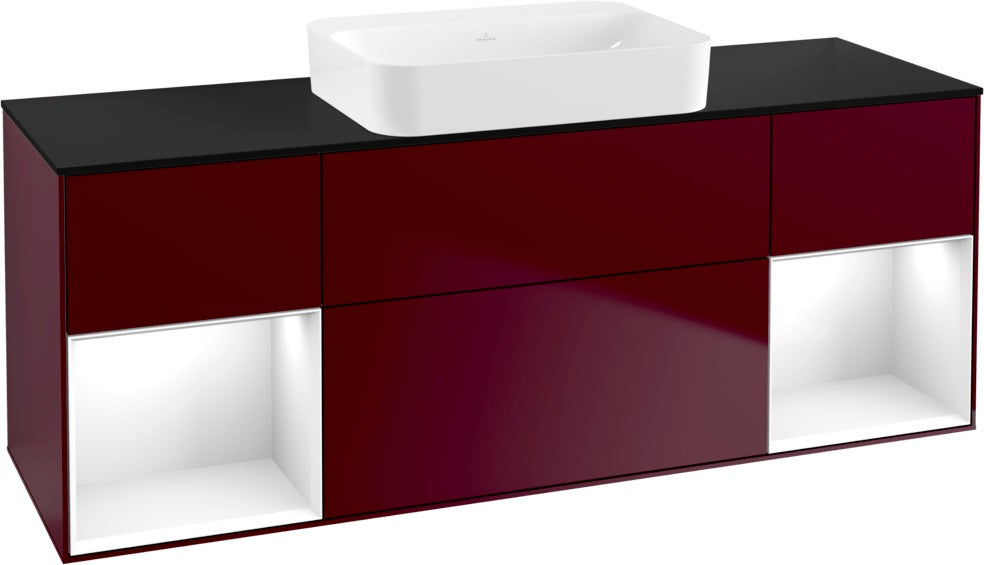 Villeroy & Boch Finion Waschbeckenunterschrank 1600 mm Glossy White Lacquer mit Beleuchtung