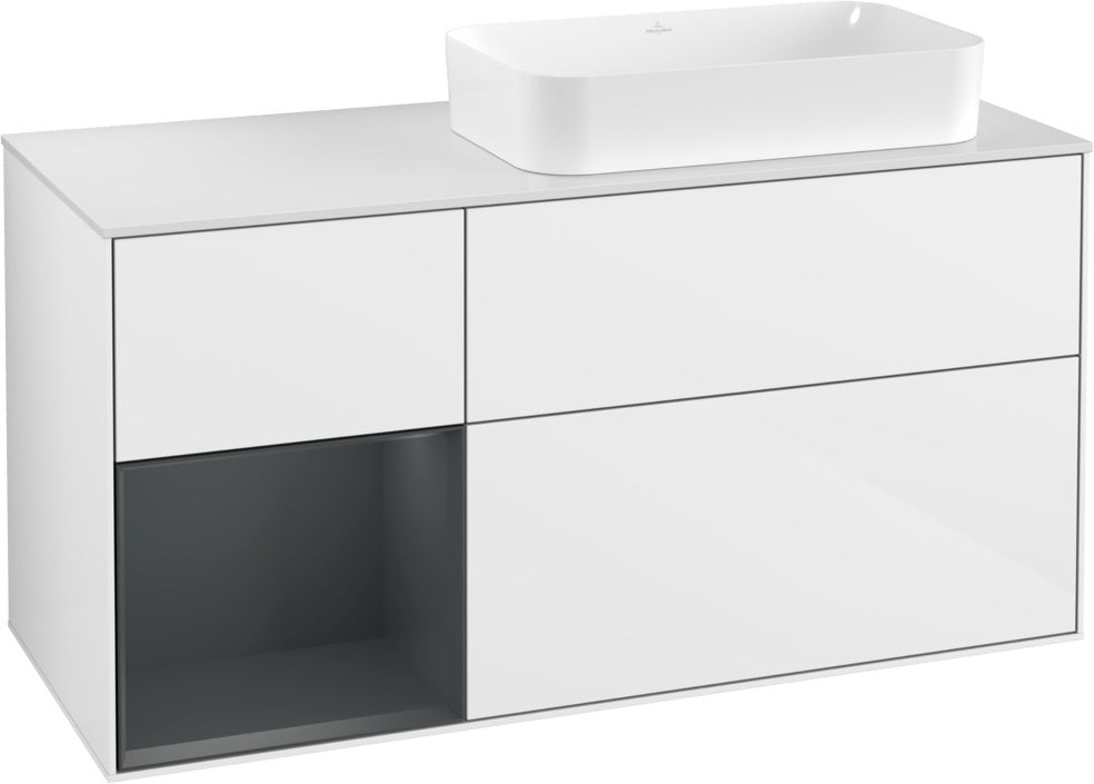 Villeroy & Boch Finion Waschbeckenunterschrank 1200 mm Glossy White Lacquer mit LED-Beleuchtung