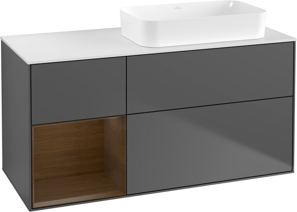 Villeroy & Boch Finion Waschtischunterschrank 1200 mm Glossy White mit Beleuchtung
