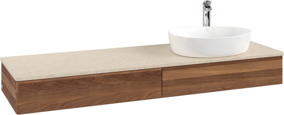 Villeroy & Boch Antao Waschbeckenunterschrank Warm Walnut 1600 mm mit LED-Beleuchtung