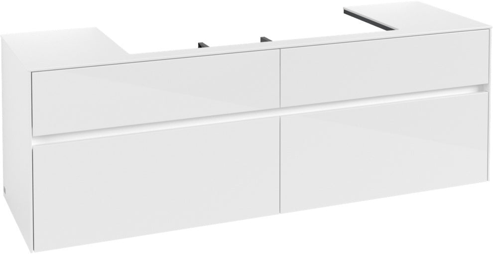 Villeroy & Boch Waschbeckenunterschrank Collaro C031 1600 mm Glossy White mit 4 Auszügen