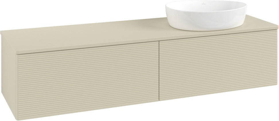 Villeroy & Boch Waschbeckenunterschrank Antao 1600 mm Anthrazit Matt Lack mit 2 Auszügen