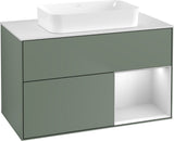 Villeroy & Boch Finion Waschbeckenunterschrank Olive Matt 1000 mm mit Beleuchtung