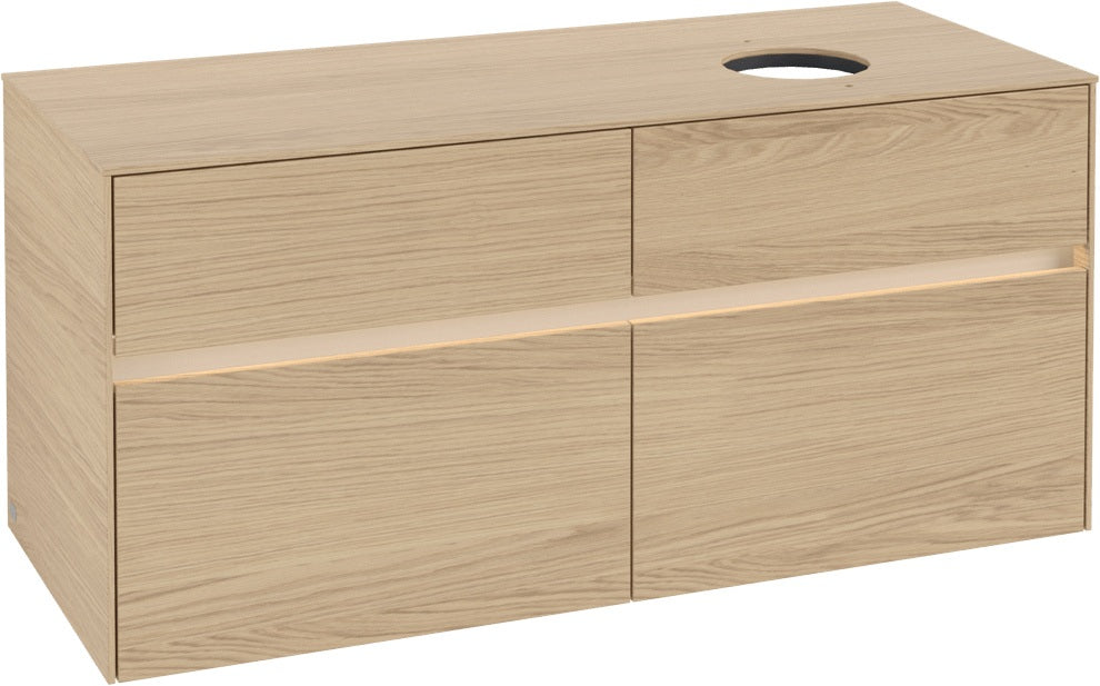 Villeroy & Boch Waschbeckenunterschrank Collaro C043 B0 1200 mm Nordic Oak mit Beleuchtung