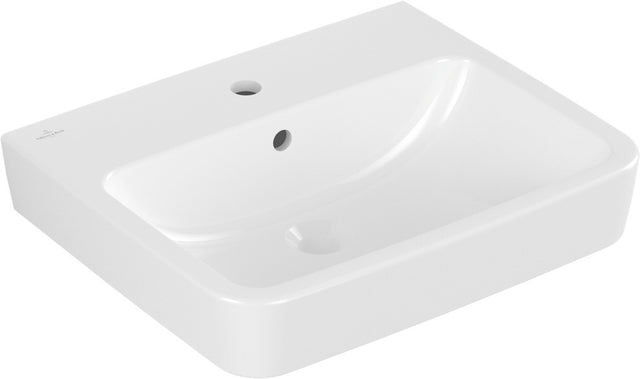Villeroy & Boch O.novo Wandwaschbecken 550x460 mm Weiß Alpin – Eckige Sanitärkeramik mit Überlauf
