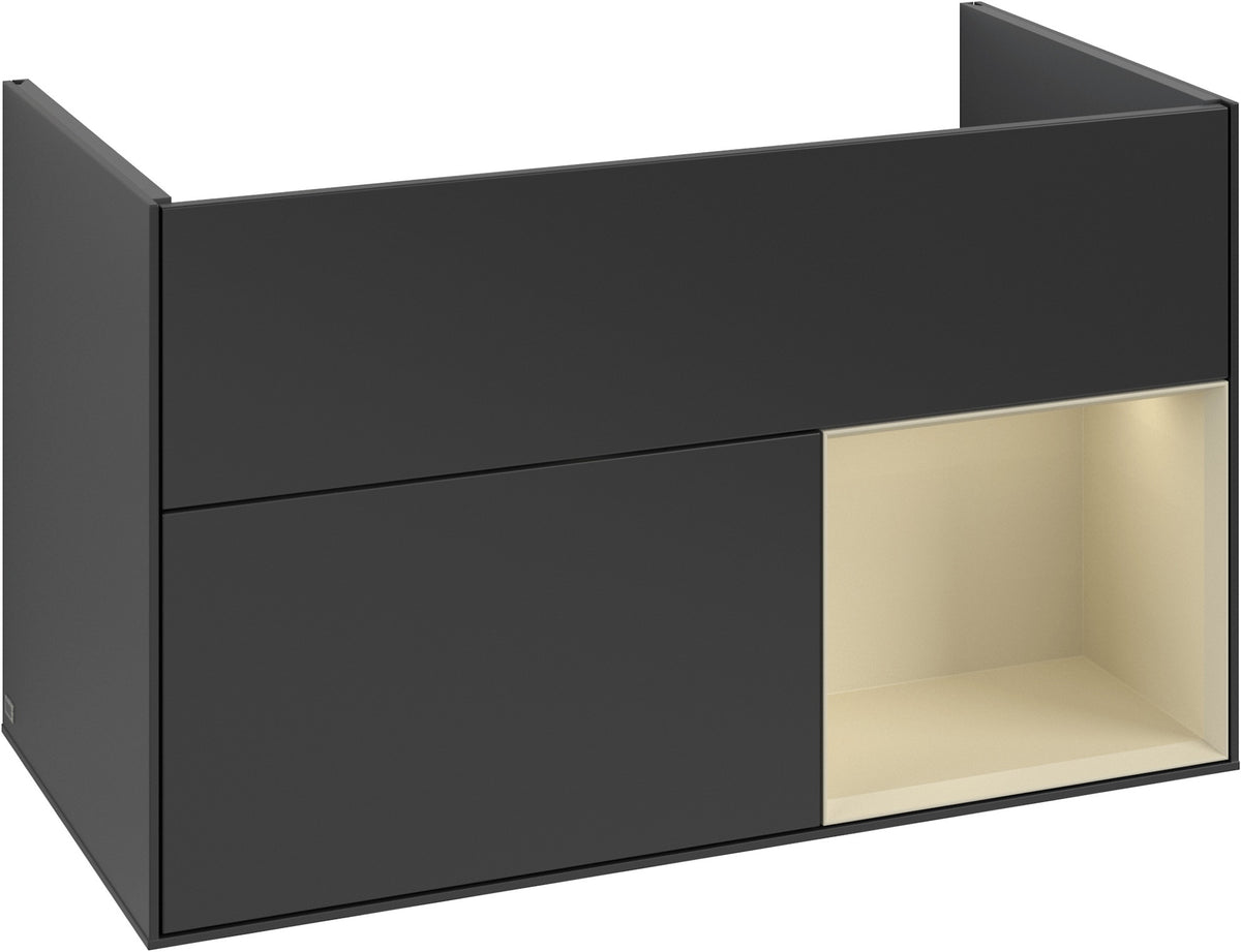 Villeroy & Boch Finion Waschtischunterschrank 996 mm Glossy White Lacquer mit LED-Beleuchtung