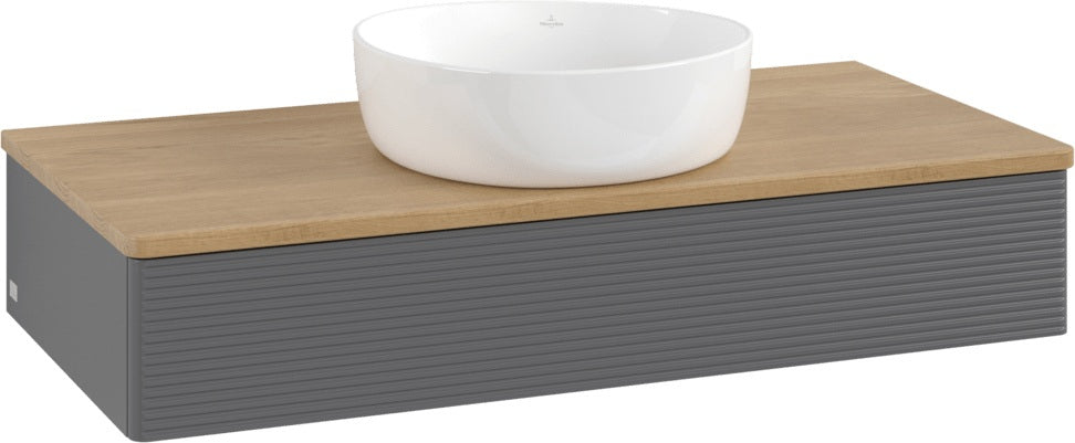 Villeroy & Boch Waschtischunterschrank Antao 1000 mm Anthrazit Matt mit Auszugsbeleuchtung