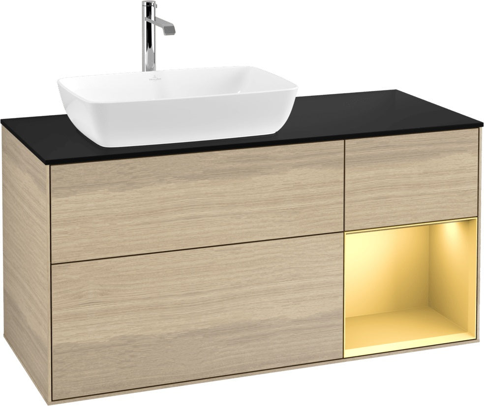 Villeroy & Boch Finion Waschtischunterschrank 1200 mm Glossy White mit Beleuchtung und SoftClosing