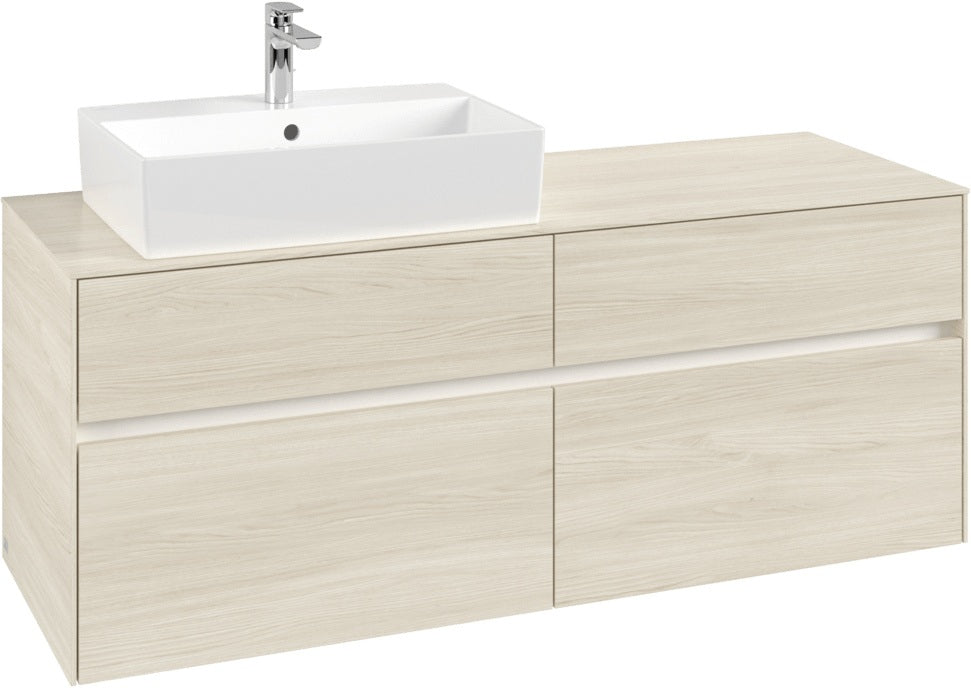 Villeroy & Boch Waschbeckenunterschrank Collaro C132 B0 1400 mm White Oak mit Beleuchtung