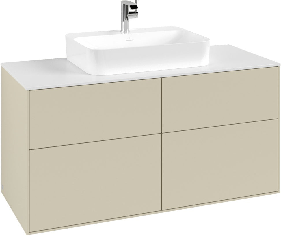 Villeroy & Boch Finion Waschtischunterschrank 1200 mm Glossy White Lacquer mit LED-Beleuchtung