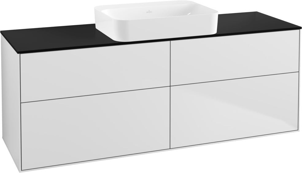 Villeroy & Boch Finion Waschtischunterschrank 1600 mm Peony Matt Lack mit Beleuchtung und 4 Auszügen