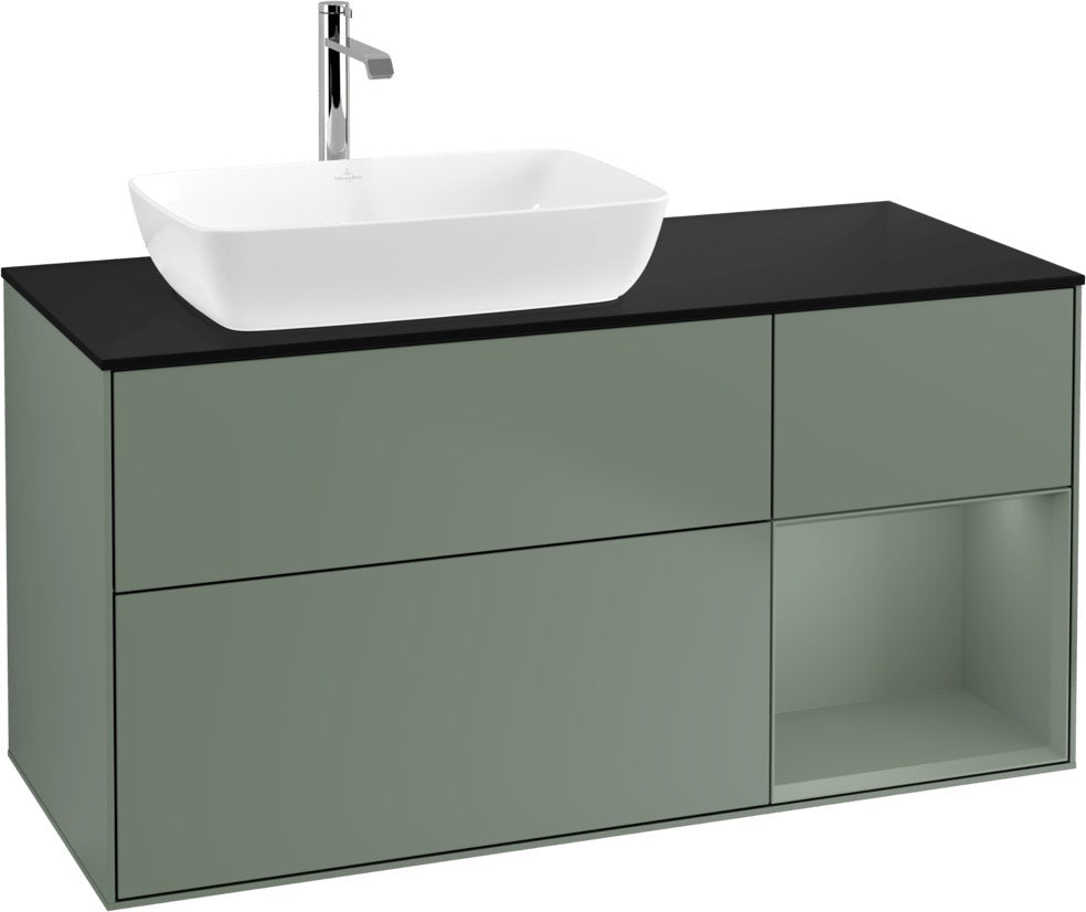 Villeroy & Boch Finion Waschtischunterschrank 1200 mm Glossy White mit Beleuchtung und SoftClosing