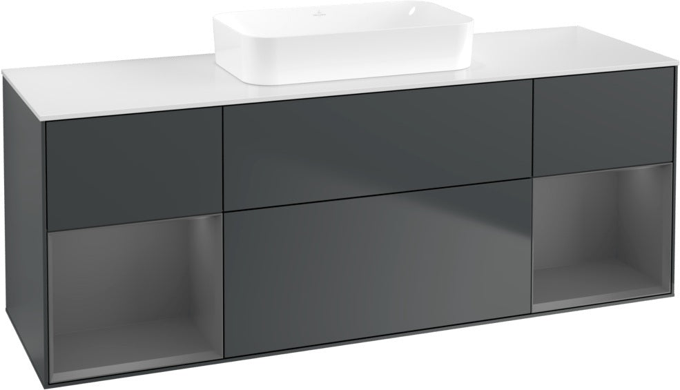 Villeroy & Boch Finion Waschtischunterschrank 1600 mm Glossy White Lacquer mit Beleuchtung