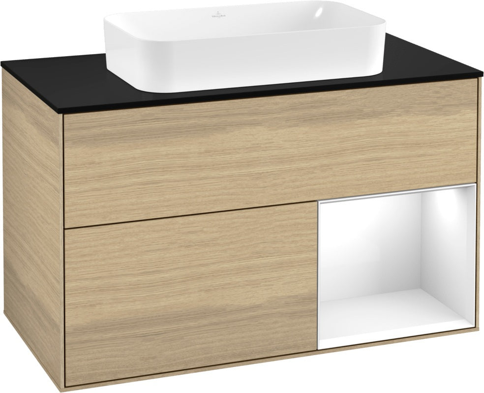 Villeroy & Boch Waschtischunterschrank Finion F252G 1000 mm Glossy White Lacquer mit LED-Beleuchtung