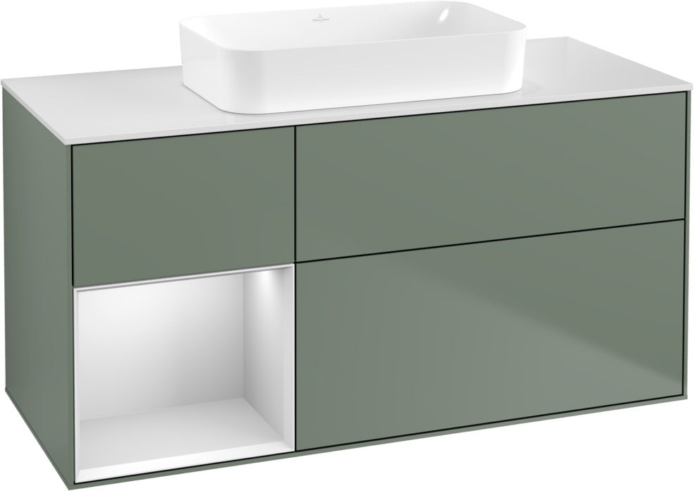 Villeroy & Boch Finion Waschbeckenunterschrank 1200 mm Walnut Veneer mit Beleuchtung