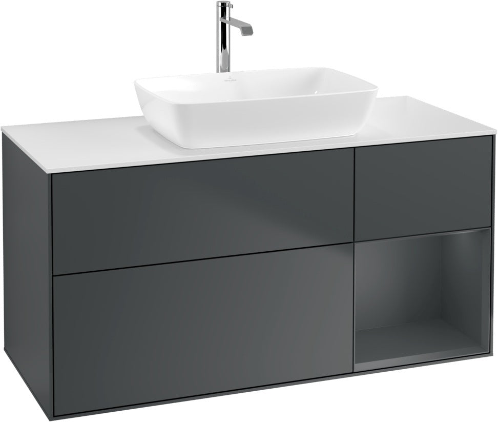 Villeroy & Boch Waschtischunterschrank Finion G831G 1200 mm Glossy White Lacquer mit Beleuchtung