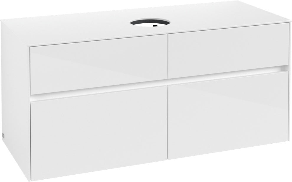 Villeroy & Boch Waschbeckenunterschrank Collaro C041 1200 mm Glossy White mit 4 Auszügen