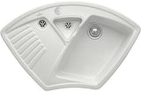 Villeroy & Boch Eckspüle Arena Eck 975x625mm Ivory CeramicPlus mit Ablaufgarnitur