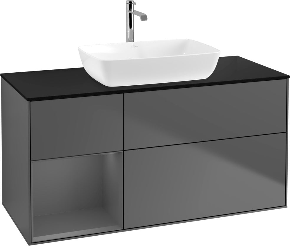 Villeroy & Boch Finion Waschtischunterschrank 1200 mm Glossy White Lacquer mit Beleuchtung