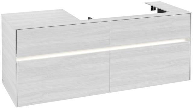 Villeroy & Boch Collaro Waschtischunterschrank 1400 mm mit LED-Beleuchtung und 4 Auszügen