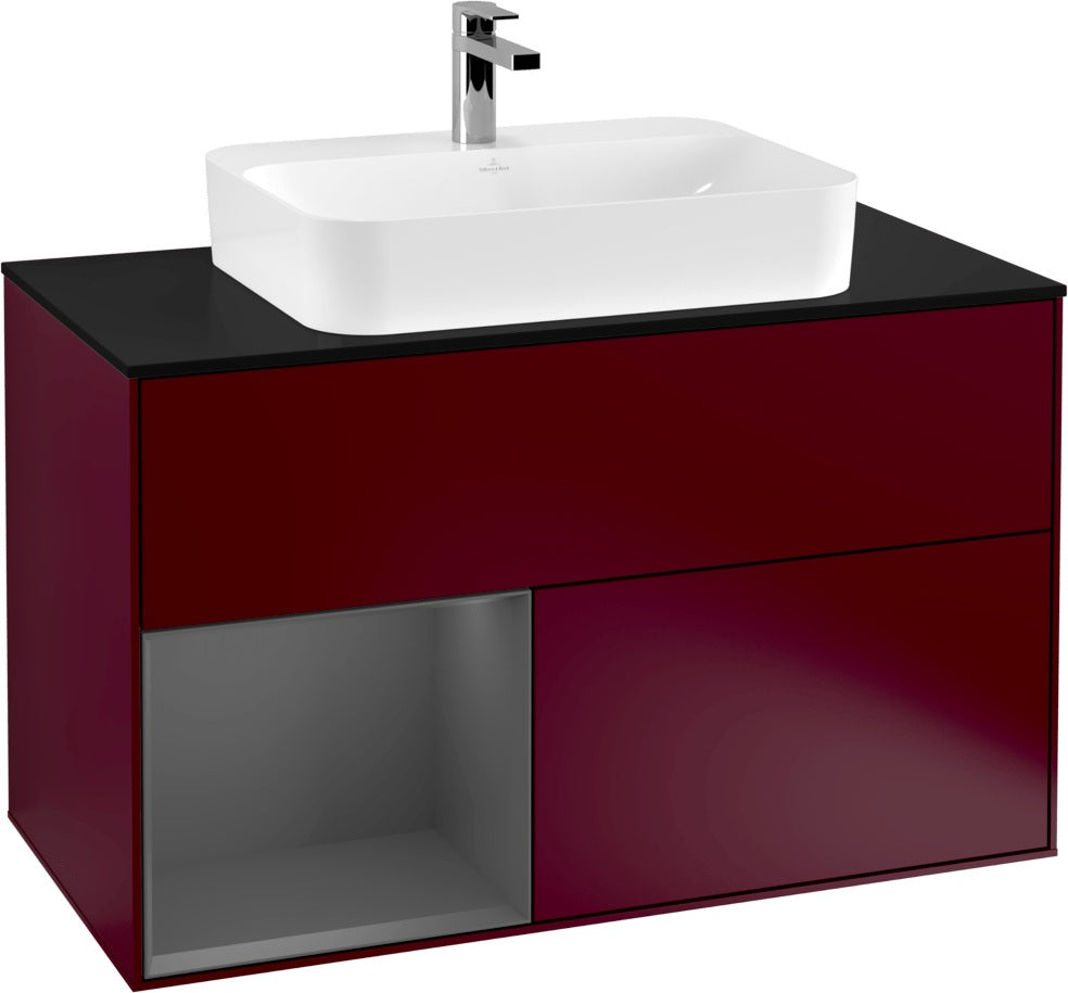 Villeroy & Boch Finion Waschtischunterschrank 1000 mm Glossy White Lacquer mit LED-Beleuchtung