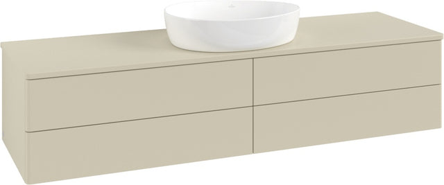 Villeroy & Boch Waschbeckenunterschrank Antao L25010 1600 mm Silk Grey Matt mit 4 Auszügen und LED-Beleuchtung