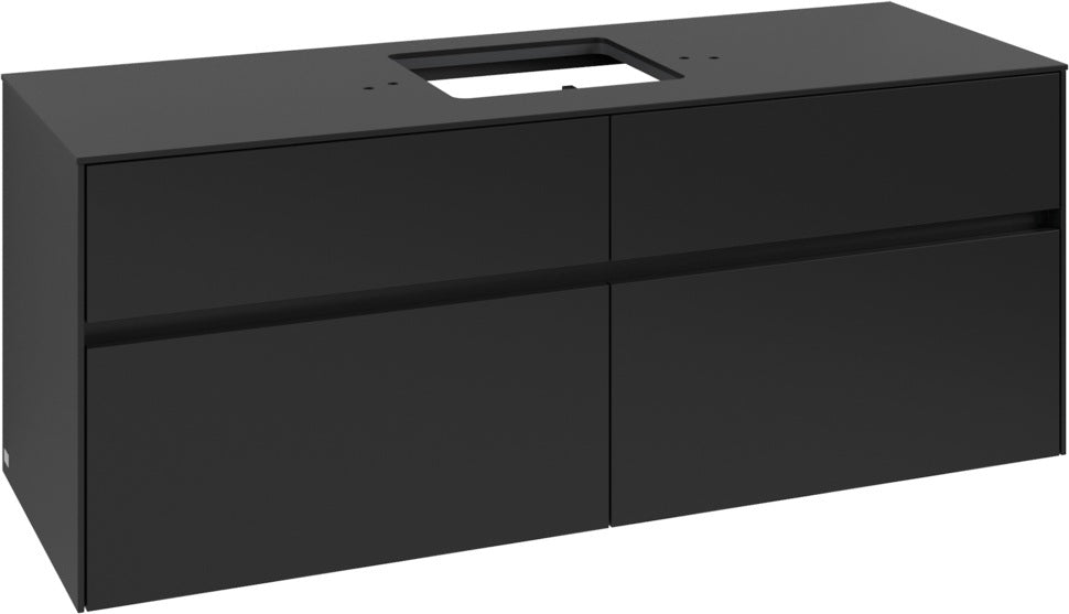 Villeroy & Boch Waschtischunterschrank Collaro C131 B0 1400 mm Volcano Black mit Beleuchtung
