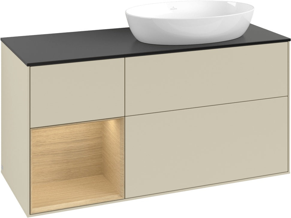Villeroy & Boch Finion Waschtischunterschrank 1200 mm Glossy White mit Beleuchtung