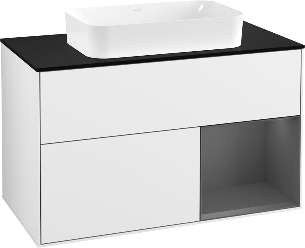 Villeroy & Boch Waschtischunterschrank Finion F252G 1000 mm Glossy White Lacquer mit LED-Beleuchtung
