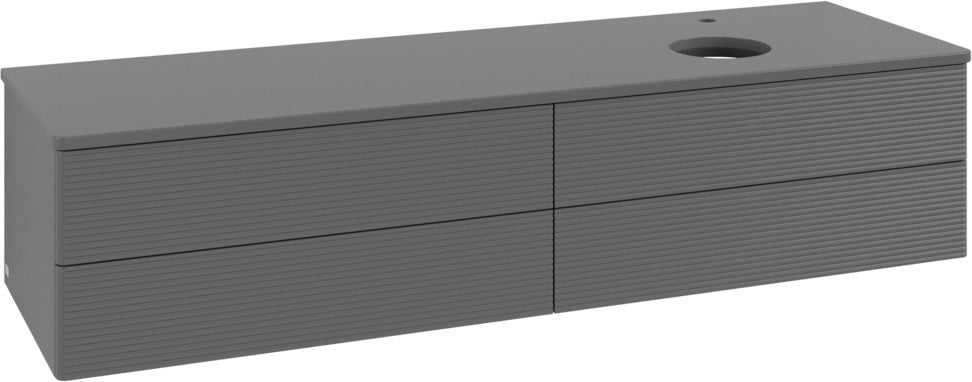 Villeroy & Boch Antao Waschtischunterschrank 1600 mm Anthrazit Matt mit LED-Beleuchtung