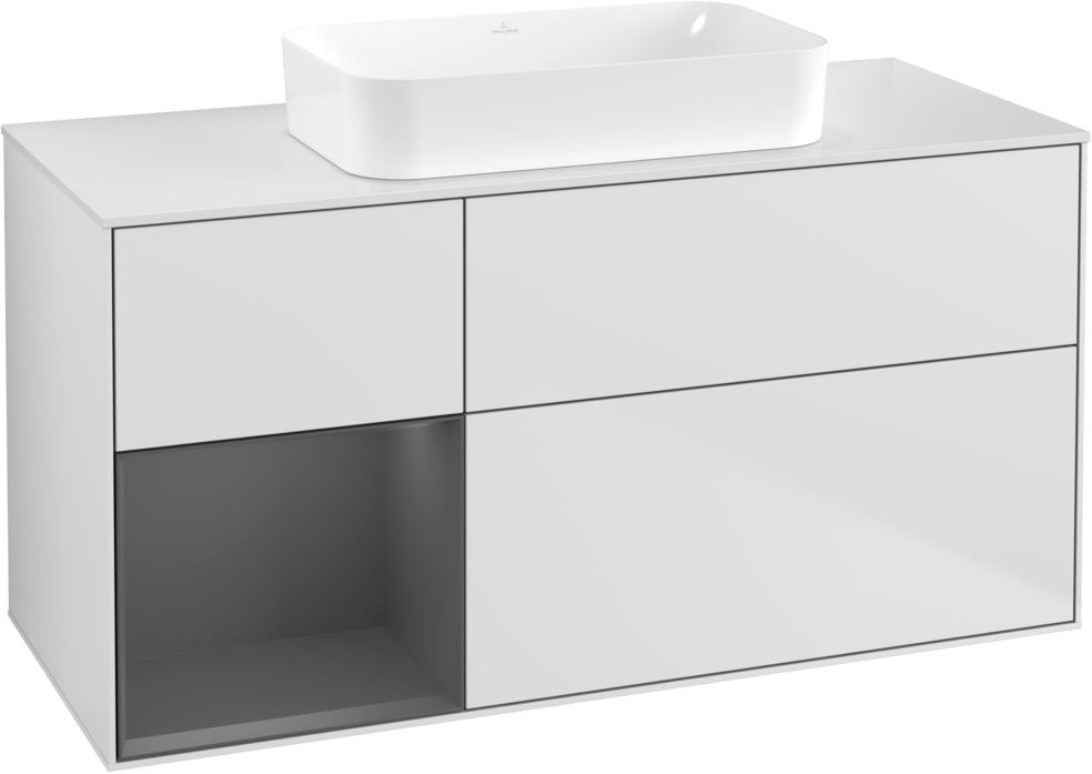 Villeroy & Boch Finion Waschbeckenunterschrank 1200 mm Walnut Veneer mit Beleuchtung