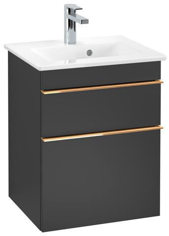 Villeroy & Boch Waschtischunterschrank VENTICELLO 466 mm Eiche Santana Oak mit 2 Auszügen und Griffleiste in Chrom