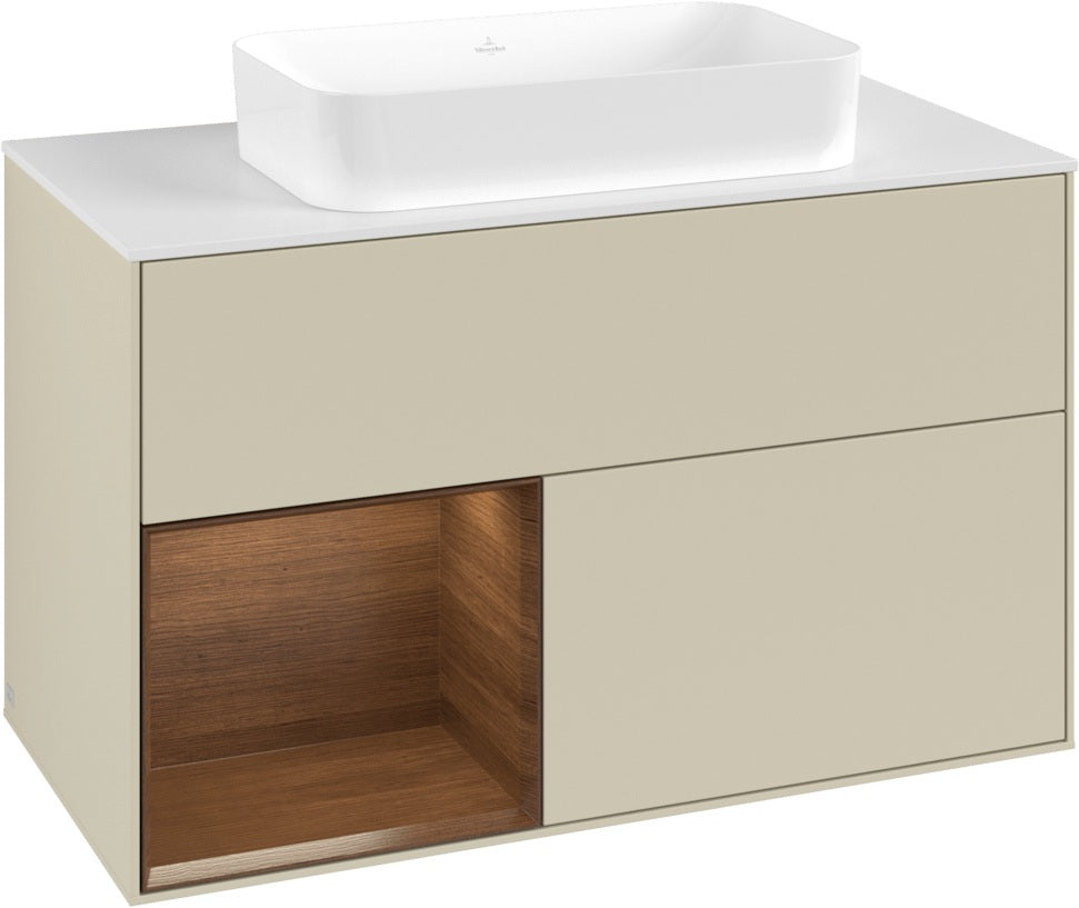 Villeroy & Boch Finion Waschtischunterschrank 1000 mm Glossy White Lacquer – mit LED-Beleuchtung & SoftClosing