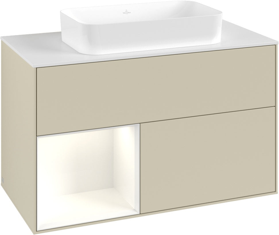 Villeroy & Boch Finion Waschtischunterschrank 1000 mm Glossy White Lacquer – mit LED-Beleuchtung & SoftClosing