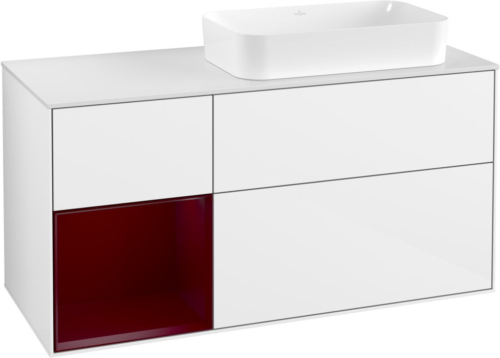 Villeroy & Boch Finion Waschtischunterschrank 1200 mm Glossy White mit Beleuchtung